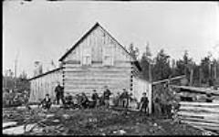 Shanty and [hunting] party, Nipissing, [Ont.], 1894 1894
