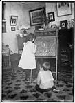 Edna and Harold [Boyd] drawing lesson, Christmas day, 1901 1901