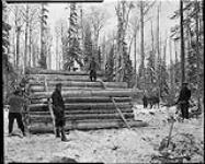 A logging camp - men with logs n.d.