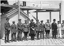 Canadian and Italian officers and officials taking part in the visit of General Italo Balbo's squadron of the Regia Aeronautica 13 July 1933