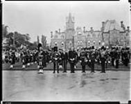 Hon. Minister and Deputy Minister of National Defence at return of Vimy Pilgrimage Bands Aug. 1936 4 Sept. 1936