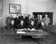 Canadian and United States representatives at the signing of the Great Lakes - St. Lawrence River Basin Development Agreement 19 Mar. 1941