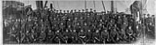 Personnel of the Nelson, B.C., Company of the 12th Infantry Battalion, 1st Contingent, Canadian Expeditionary Force, aboard S.S. Scotian of the Allan Line 1914