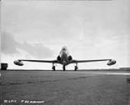 Front view of Royal Canadian Air Force Lockheed 'T-33' aircraft on ground 25 Sept. 1951
