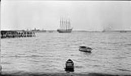 Six masted schooner in harbour at Portland, Maine 6 June, 1916