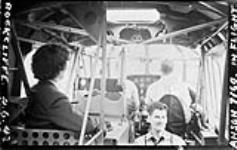 Interior of Avro 'Anson' II aircraft 7160 of the R.C.A.F., Rockcliffe, Ont., 4 June, 1943 4 June 1943