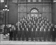 C.N.R. Apprentices, 1932. [In front of City Hall, Stratford, Ontario.] 1932