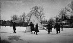 Skate sailing and skaters in High Park 16 Jan. 1916