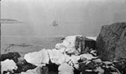 Schooner and surf at Cape Cottage, Maine 16 Feb. 1916