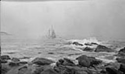 Schooner and surf at Cape Elizabeth, Maine 16 Feb. 1916