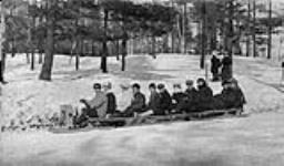 Bob sled with load of boys and girls in High Park [Toronto, Ont.], 5 March, 1916 5 March 1916