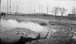 Smoke in trenches in the Exhibition Grounds January 19, 1916.