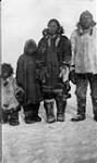 The Eskimo family from Pt. Barrow, shortly after arriving on Wrangell Island, [Alaska] after the shipwreck April 1914 1913 - 1914