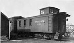 Copy negative of End Railway Car "Caboose" #201 of Temiscouata Railway Co ca. 1889 - 1891