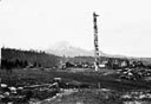 Totem pole on Pyramid Mt. in Jasper Park, [Alta.] 11 Oct., 1925