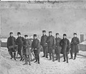 Group of artillery officers, mostly of 'A' Battery, R.C.A. (L-R): Surgeon Strange, Capt. J.G. Holmes, Lt. P.R. Ricardo, Maj. D. laC. T. Irwin, Lt. Col. James Egleson, Col. French, Lt. Cotton, Capt. W.H. Cotton, Lt. J.F. Wilson 1874