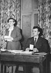 (Peace Campaign) Petition signing, Margaret Fairley and Jean Jules Richard ca. 1950