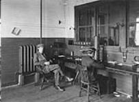 Receiving room of the Marconi wireless telegraph station, Glace Bay, N.S 17 October 1907.