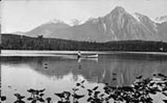 Lake at Hazelton - Rocher Déboulé Mountain in background 1910
