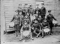 The Bugle Band of the 46th Battalion, probably at Bramshott Camp, England, 1916 1916