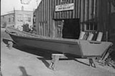 John Cockburn's manufacture - boat builder. Pointer boat square stern for outboard motor on the outside 6 September 1955