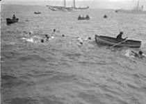 Swimming race, Toronto Harbour, Toronto, Ont. Aug. 7, 1919 7 Aug. 1919