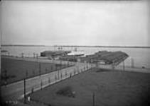 (Docks) View south east off roof of Toronto Harbour Commission showing Canada Steamship Line Docks. Toronto, Ont May 8, 1944