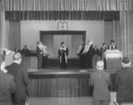Dedication ceremony on the Bimah, 1400 Coldrey Avenue, Ottawa, Ontario, 1961 1961