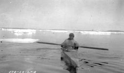 [Inuk man in a kayak] Original title: Native Man in kayack July 1924.