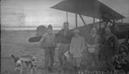 From Left to right: Andrew Bahr, Pilot Dorbandt, Mrs. Porsild, Alfred Lomen and Dan Crowley October 1929.