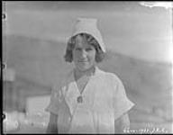 Mrs. J.D. Soper in her nursing costume at Lake Harbour, Baffin Island Aug. 5, 1930