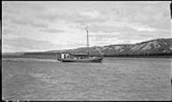 R.C. Mission coast schooner "Our Lady of Lourdes" on east channel of Mackenzie River 1937