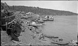 Waterfront at Fort Smith during boat construction period June 1937.