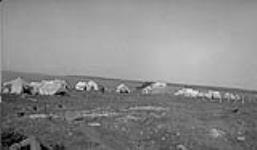 [Dene tents on shore near Fort Resolution at Treaty time] Original title: Indian tents on shore Treaty Time [Fort] Resolution July 1941