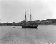 A "schooner" at anchor in the Harbour at Godhaven 1924