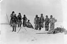 Eskimo from Big Island visiting "Diana" in ice, Hudson Strait, N.W.T. [Nunavut], ca. 1897 [c.a. 1897]
