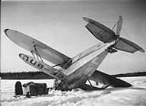 Damaged Waco ZQC-6 Custom aircraft CF-BDU of Central Northern Airways Ltd., n.p. taken 1949-58 1949-1958