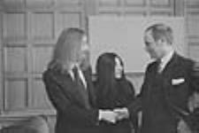 John Lennon and Yoko Ono with Prime Minister P.E. Trudeau 22 Dec. 1969