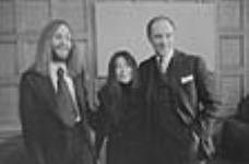John Lennon and Yoko Ono with Prime Minister Pierre Elliott Trudeau 22 Dec. 1969