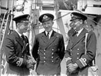 Commanding Officers of three Royal Canadian Navy destroyers, Plymouth, England, 2 June 1940 June 2, 1940.