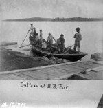 Batteau at H.B. [Hudson Bay Company] post, [Lake Timiskaming, Ont., 1897] 1897