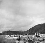 Eastern Arctic patrol party lands at Pangnirtung, N.W.T., from The C.G.S. "C.D. Howe" July 1951.