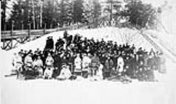 Princess Louise with group in front of toboggan slide at Rideau Hall c.a. 1880.