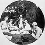 Kraal picnic, including Robert W. Reford's bachelor friends, on The Gorge Apr. 1889