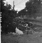 English Pioneer Corps breaking dams to drain flooded areas near the sea 8-10 June 1944