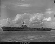 H.M.C.S. WARRIOR, broadside view taken from shore, 14:30 hours 23 Aug. 1946