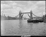 The Tower Bridge opening for H.M.C.S. LANARK 19 June 1956