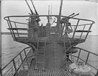View looking forward on upper deck of German submarine U-889 25 May 1945