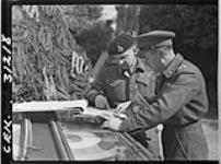 Major General E.L.M. Burns, Officer of the Order of the British Empire, Military Cross, at Corps Headquarters 18 Mar. 1944