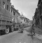 Convoy of trucks of Allied foodstuffs being moved to German occupied territory in western Netherlands 3 May 1945